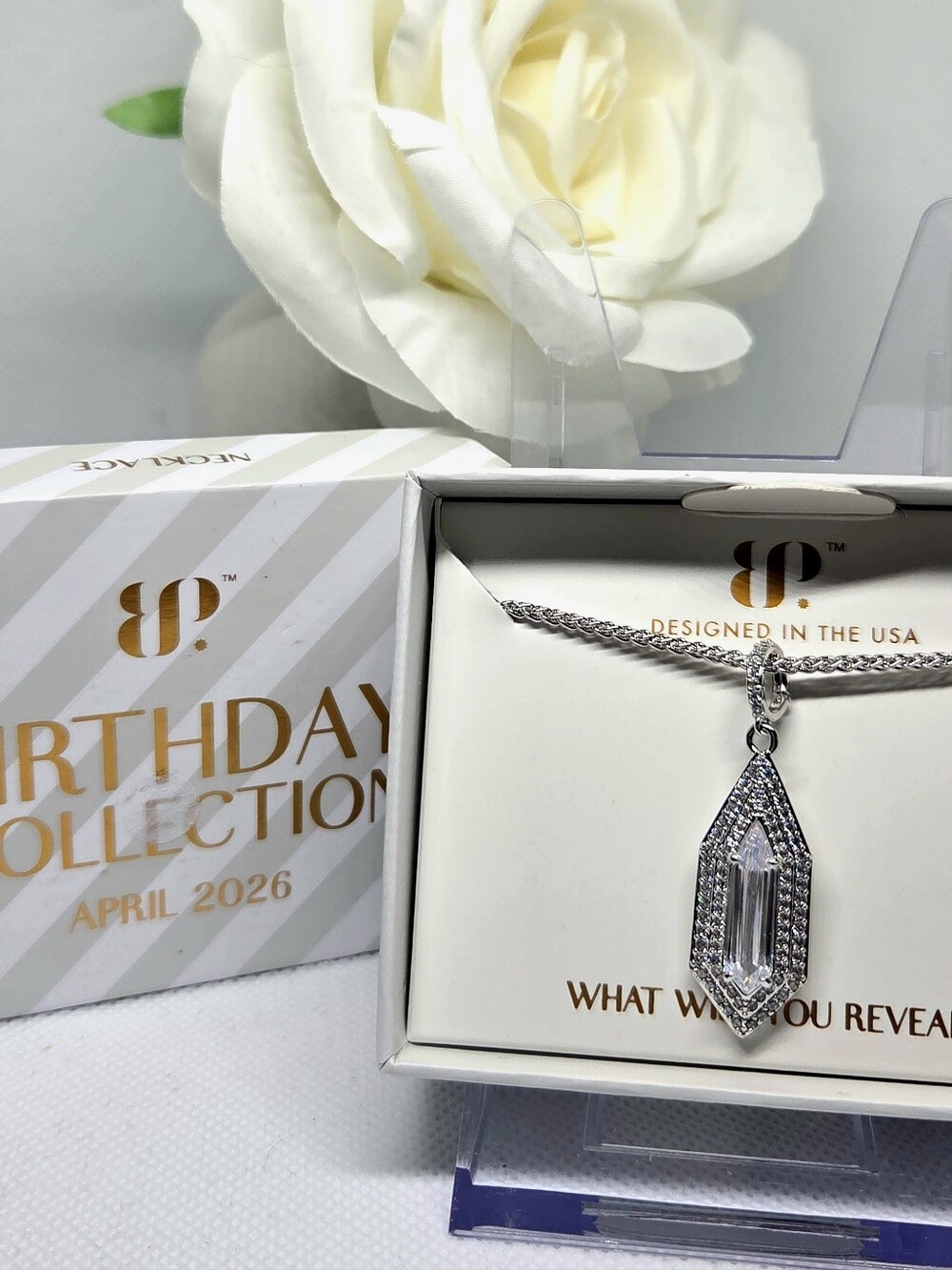 BP April Birthday Collection - Clear Crystal Pe Dant 2ith Sparkling Accents